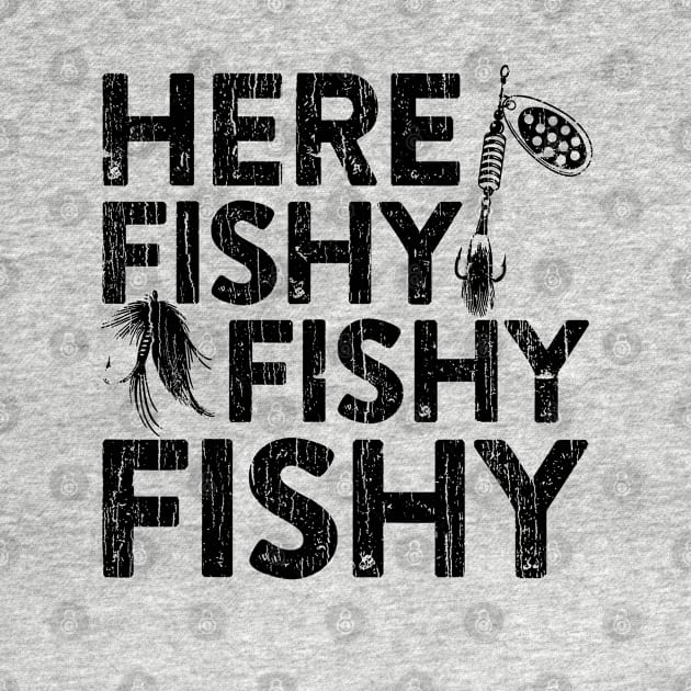 Here Fishy Fishy Fishy // Black by Throbpeg